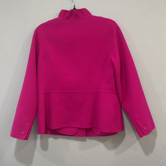 Talbots pink ruffle collar button blazer light wool jacket size 12 petite - Picture 8 of 16